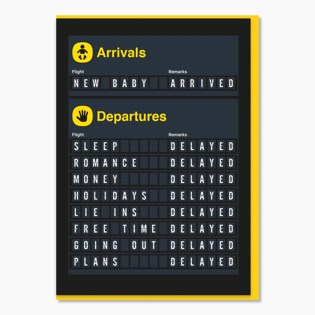 Arrivals And Departures New Baby Card