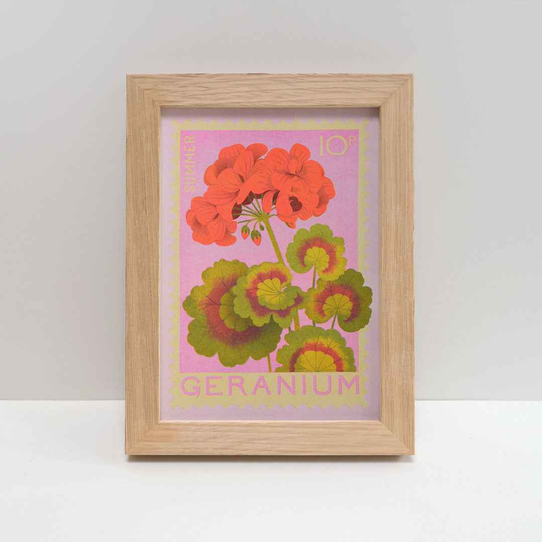 A5 Geranium Print