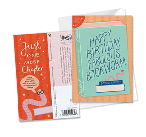 Fabulous Bookworm Birthday Card