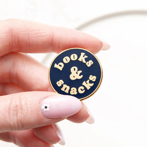 Books & Snacks Enamel Badge