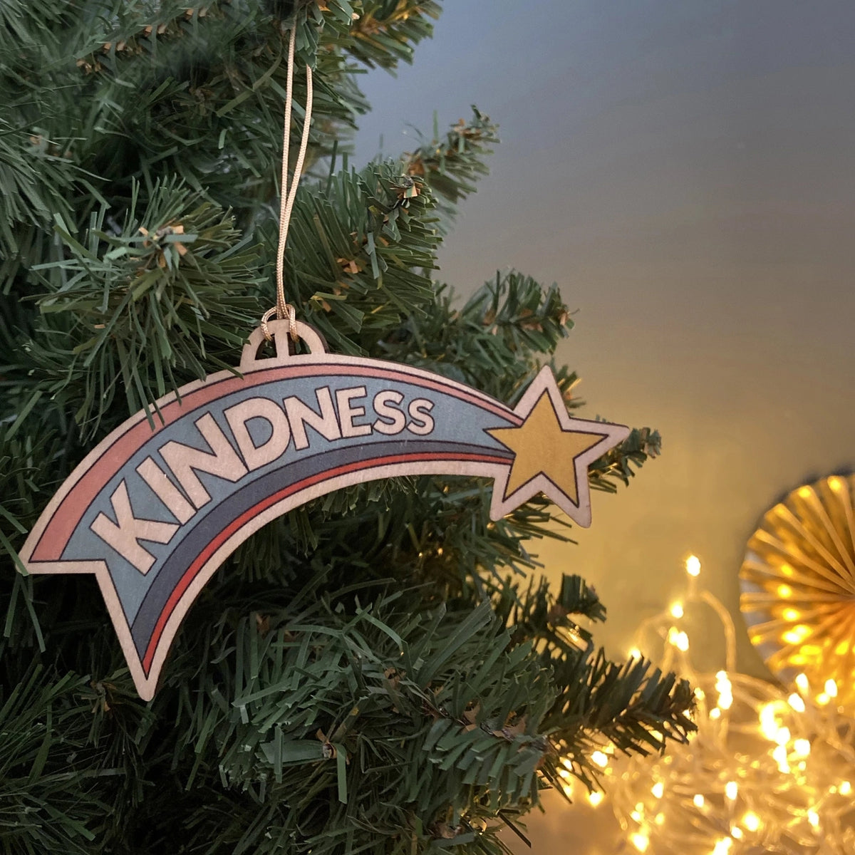 Kindness Shooting Star Wooden Decoration