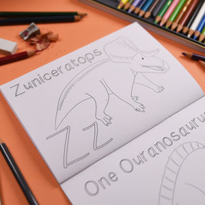 Alphabet Of Amazing Dinosaurs Colouring Book