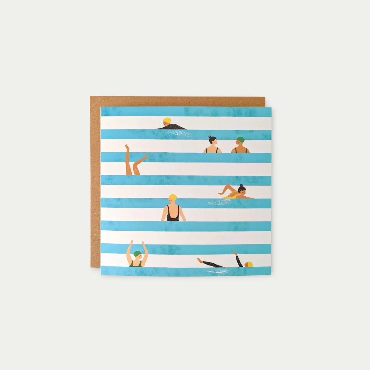 Swimmer Stripes Greeting Card