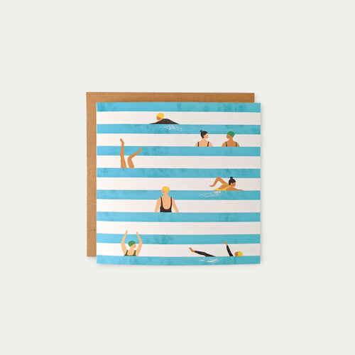 Swimmer Stripes Greeting Card