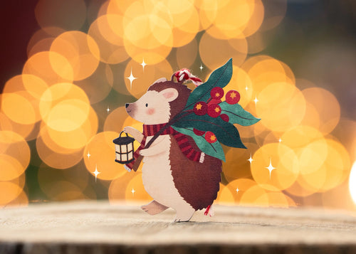 Hedgehog With Lantern Christmas Decoration