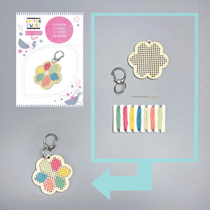 Make Your Own Cross Stitch Flower Keyring Kit