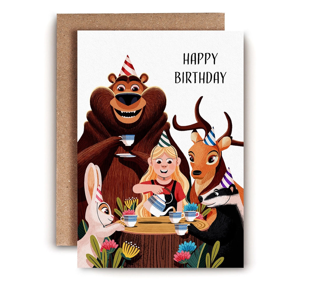 Tea Party Birthday Card