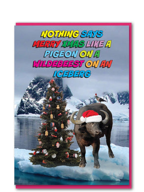 Iceberg And Wildebeest Christmas Card