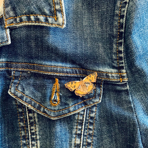 Tortoiseshell Butterfly Pin Badge