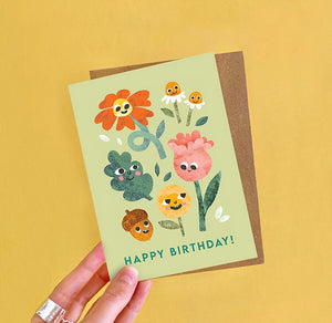 Flower Faces Birthday Card