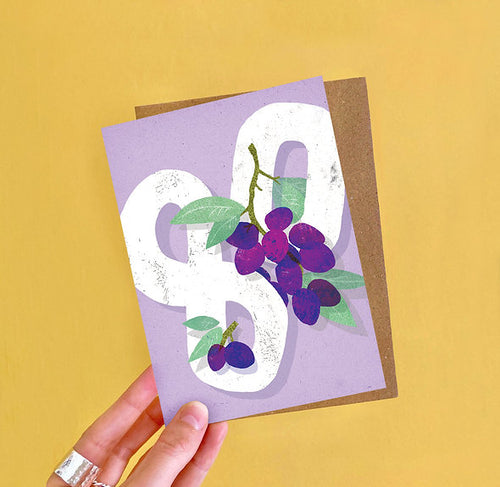 Grapes 80th Birthday Card