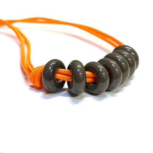 Charcoal On Neon Orange Glass Adjustable Necklace (Copy)