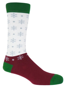 Christmas Snowflake White Men's Sock