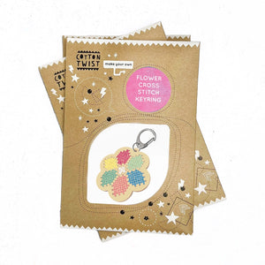 Make Your Own Cross Stitch Flower Keyring Kit