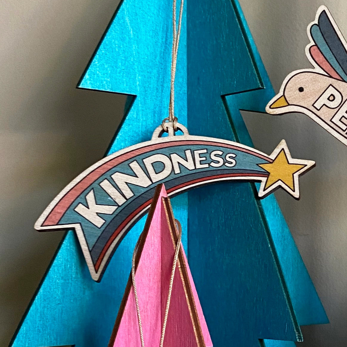 Kindness Shooting Star Wooden Decoration