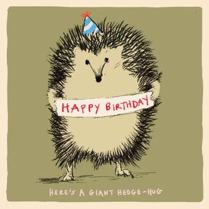 Hedge-Hug Birthday Card