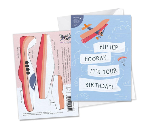 Hip Hip Hooray Plane Birthday Card