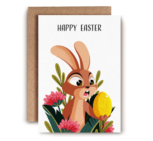 Golden Egg Easter Bunny Card