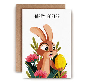 Golden Egg Easter Bunny Card