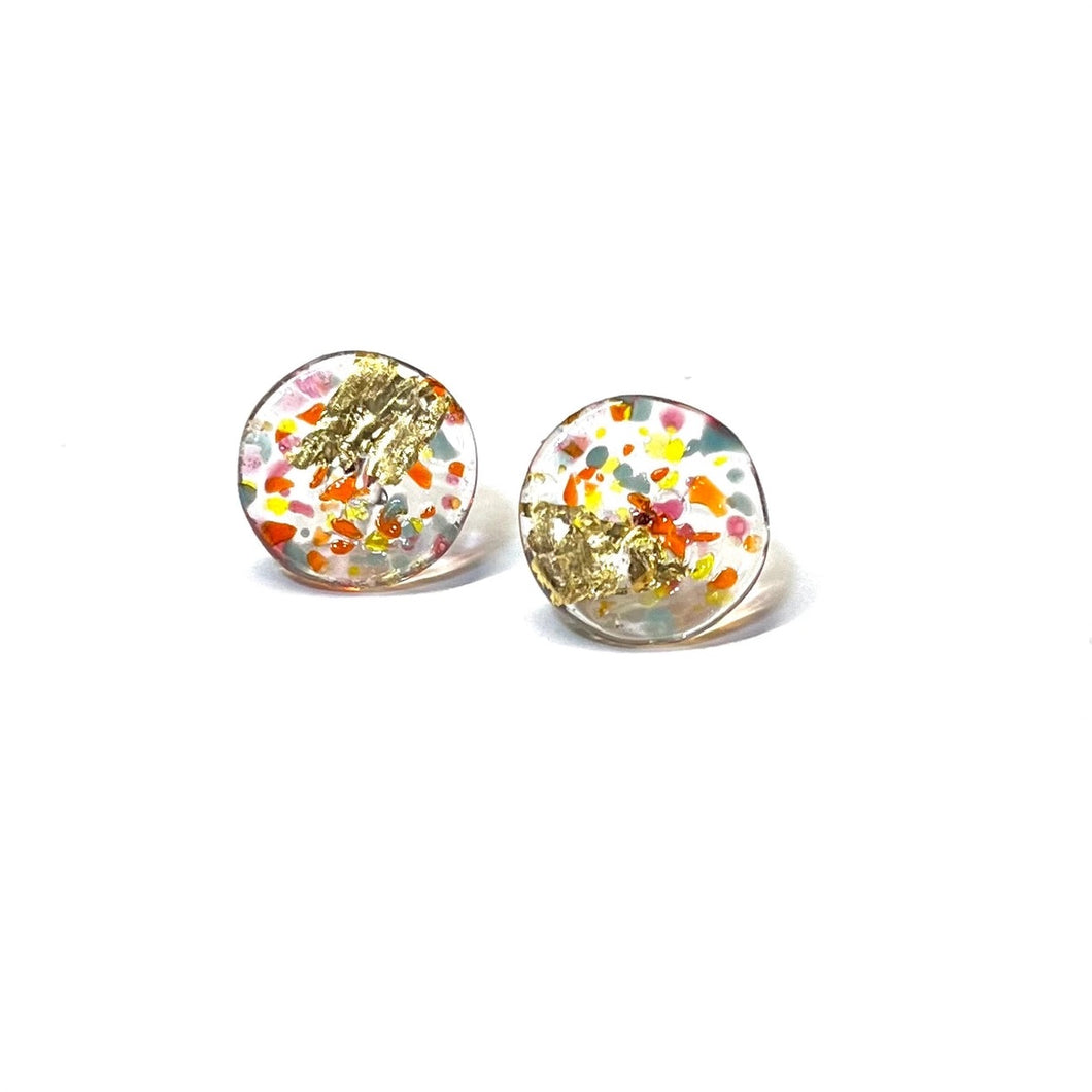 Rio Glass And Gold Midi Stud Earrings