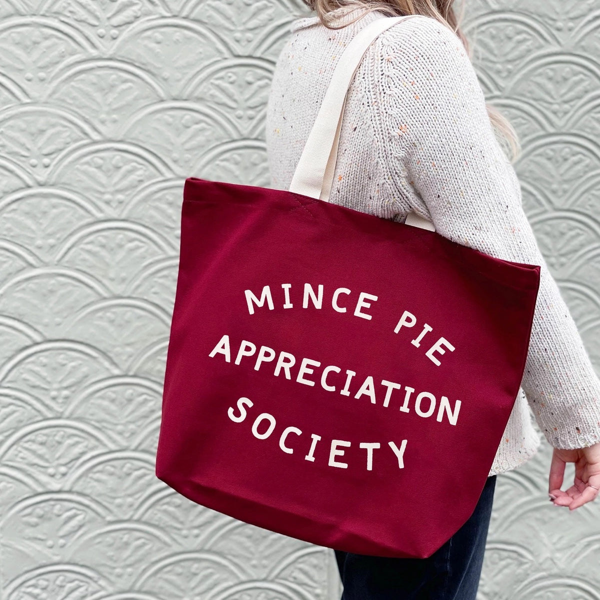 Mince Pie Appreciation Society Tote Bag, Red