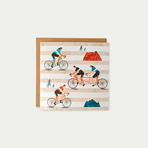 Cyclists Stripes Greeting Card