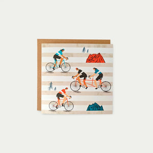 Cyclists Stripes Greeting Card