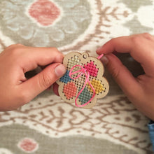 Make Your Own Cross Stitch Flower Keyring Kit