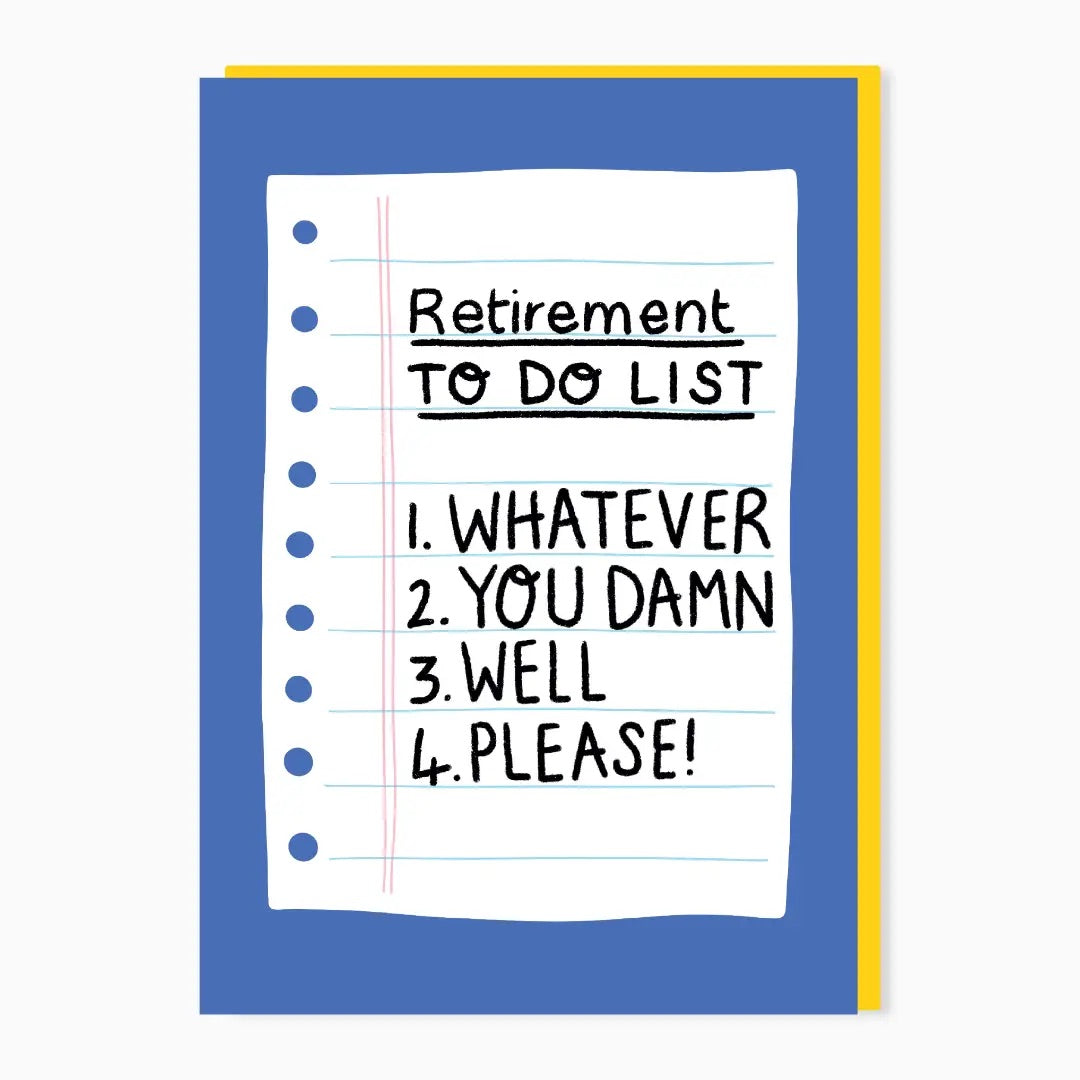 To Do List Retirement Card