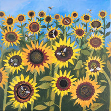 Sunflower Field 'Blodau Haul' Square Card