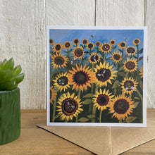 Sunflower Field 'Blodau Haul' Square Card