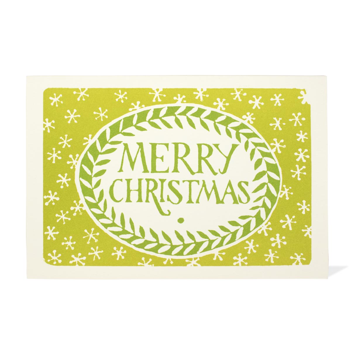 Merry Christmas Card Sap Green