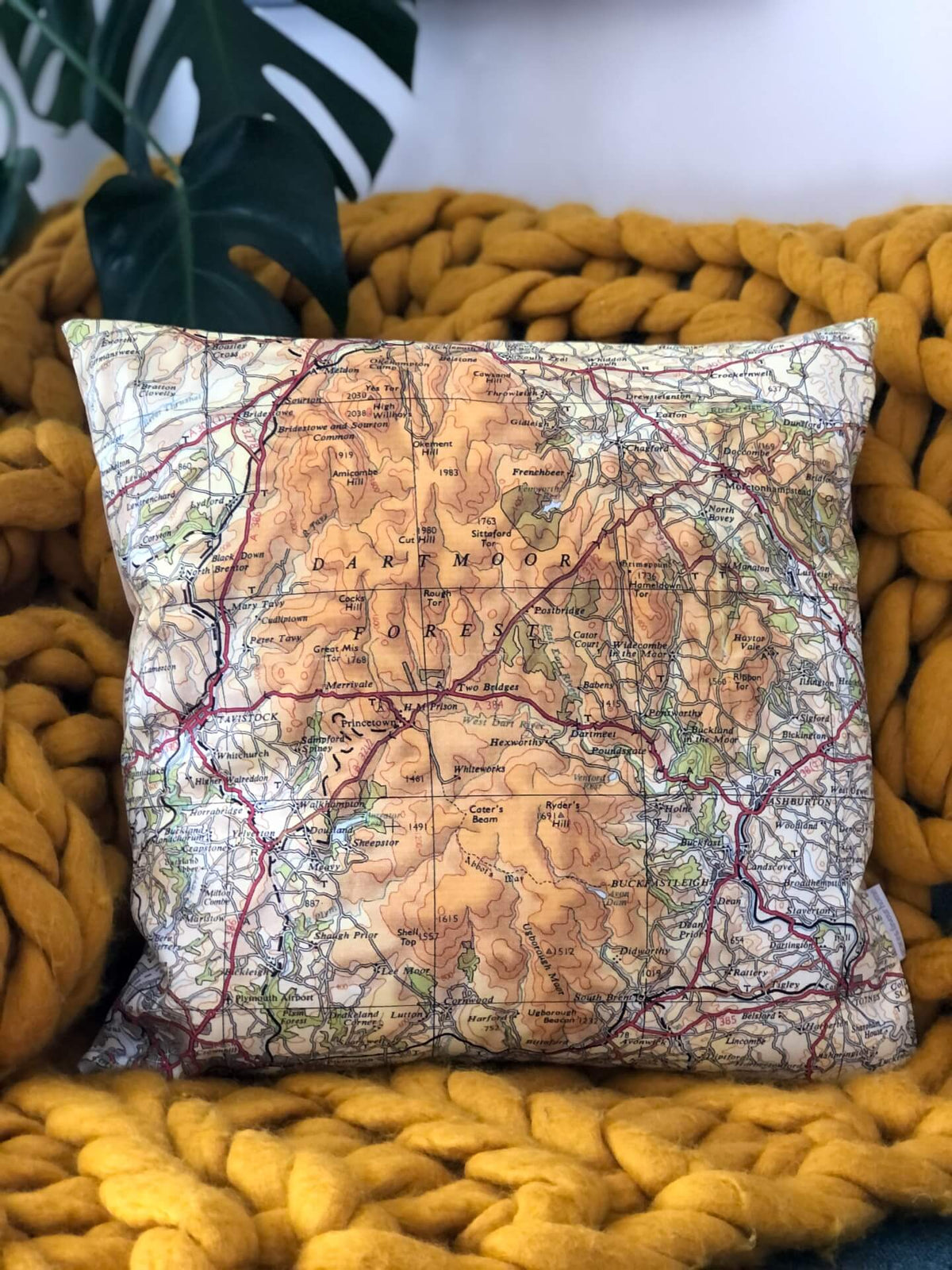 Custom Square Vintage Map Cushion - CHOOSE YOUR OWN LOCATION!