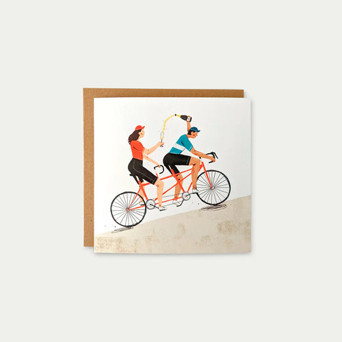 Cycle & Champagne Greeting Card