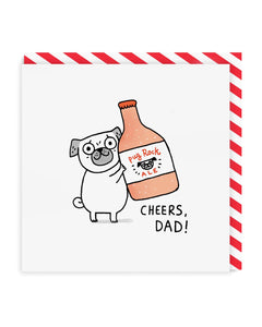 Dad Cheers Pug Card