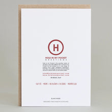 The reverse of he card detailing the illustrators made in Scotland credentials and the deisng process to create these fun cards.