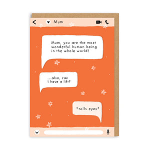 Mum, Wonderful Human Greeting Card