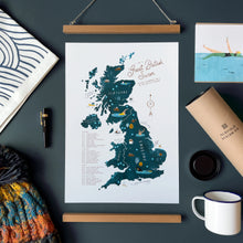 Great British Swim Map, A3 Print