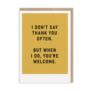 You're Welcome, Thank You Card