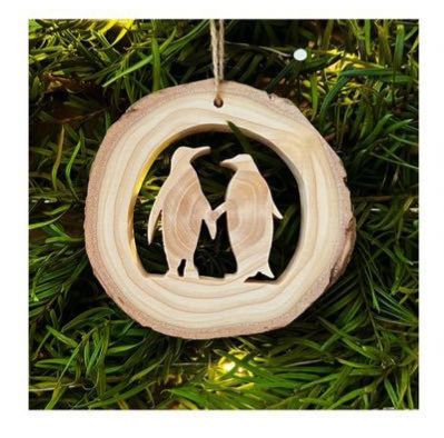 Wooden Penguin Christmas Decoration