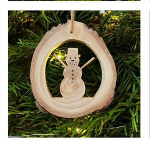 Wooden Snowman Christmas Decoration