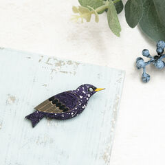 Starling Hand Painted Brooch