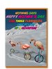 Unicycling Flamingo Mother's Day Card