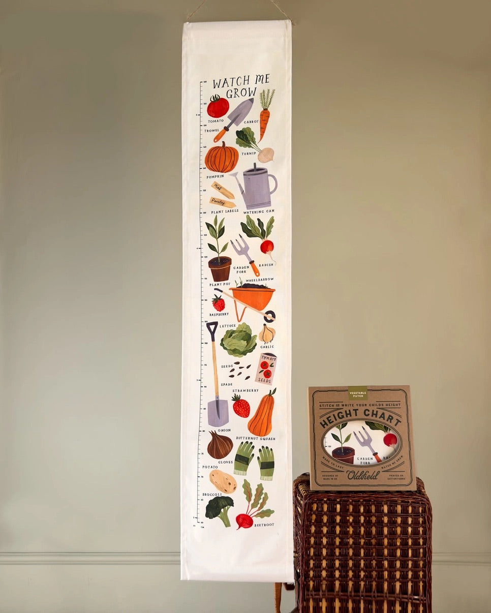 Vegetable Patch Children's Fabric Height Chart