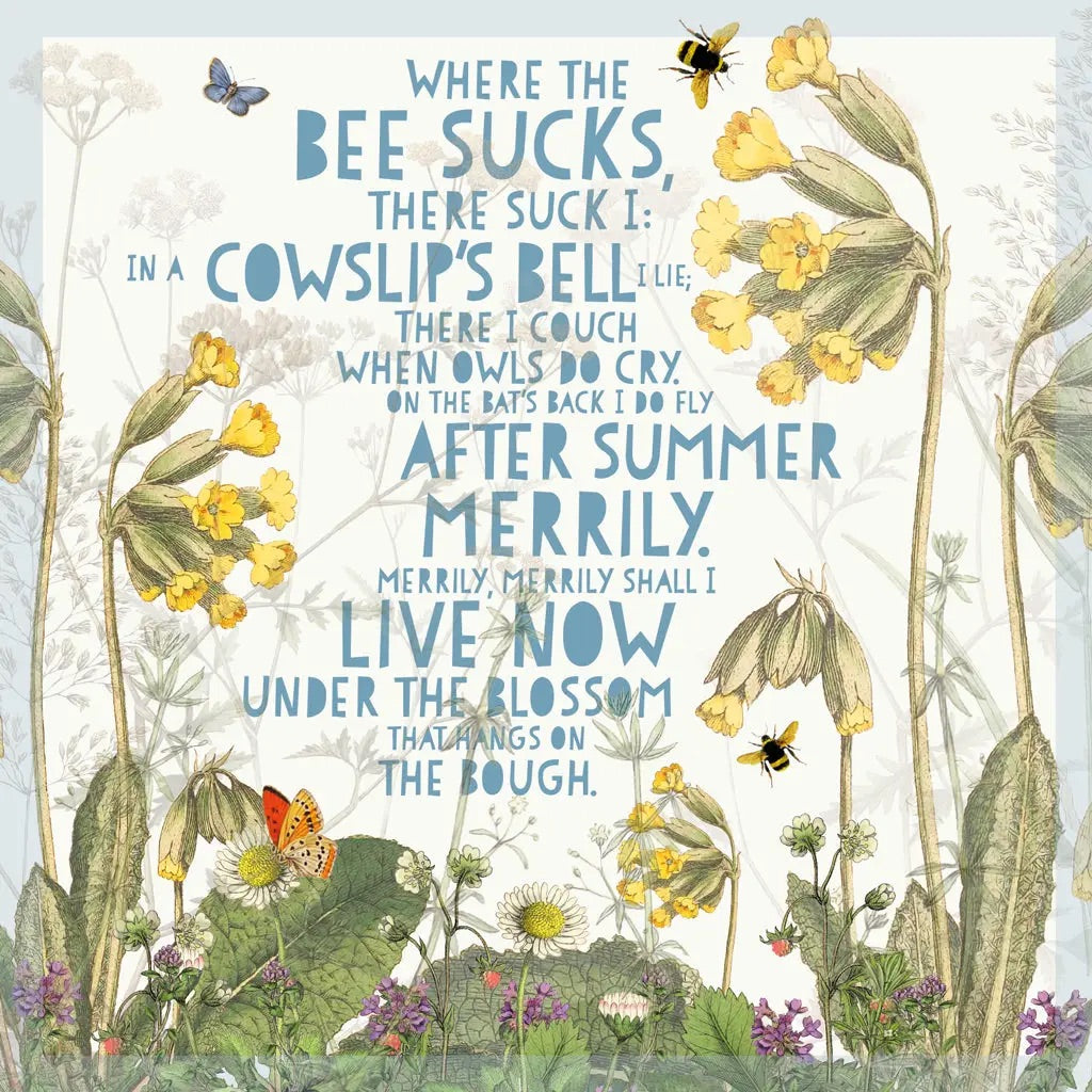 Greeting card with Floral illustration with text overlay on a cream background