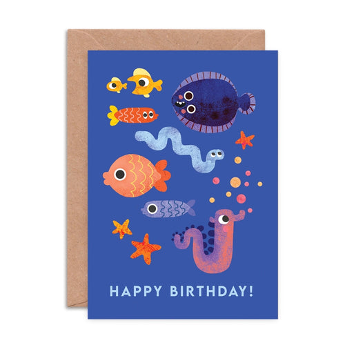 Fish Faces Birthday Card