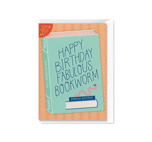 Fabulous Bookworm Birthday Card