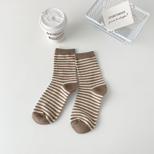 Zebra Stripe Women's Socks Oatmeal