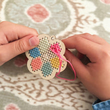 Make Your Own Cross Stitch Flower Keyring Kit