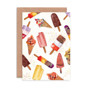 Ice Lollies Pattern Greeting Card